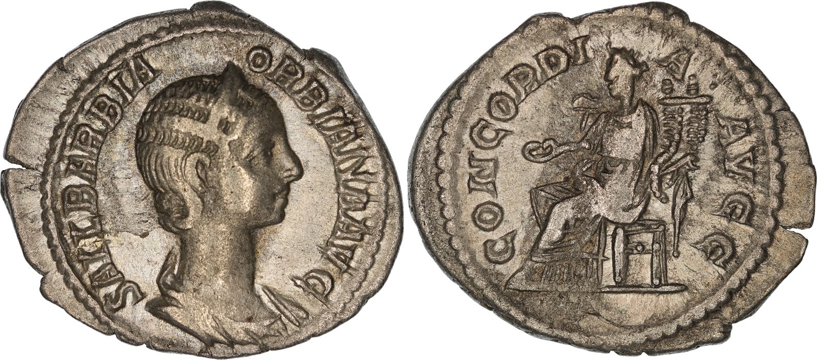 Orbiana, Silver Denarius, 'CONCORDIA AVGG' [ARI-68] | Colonial Coins ...