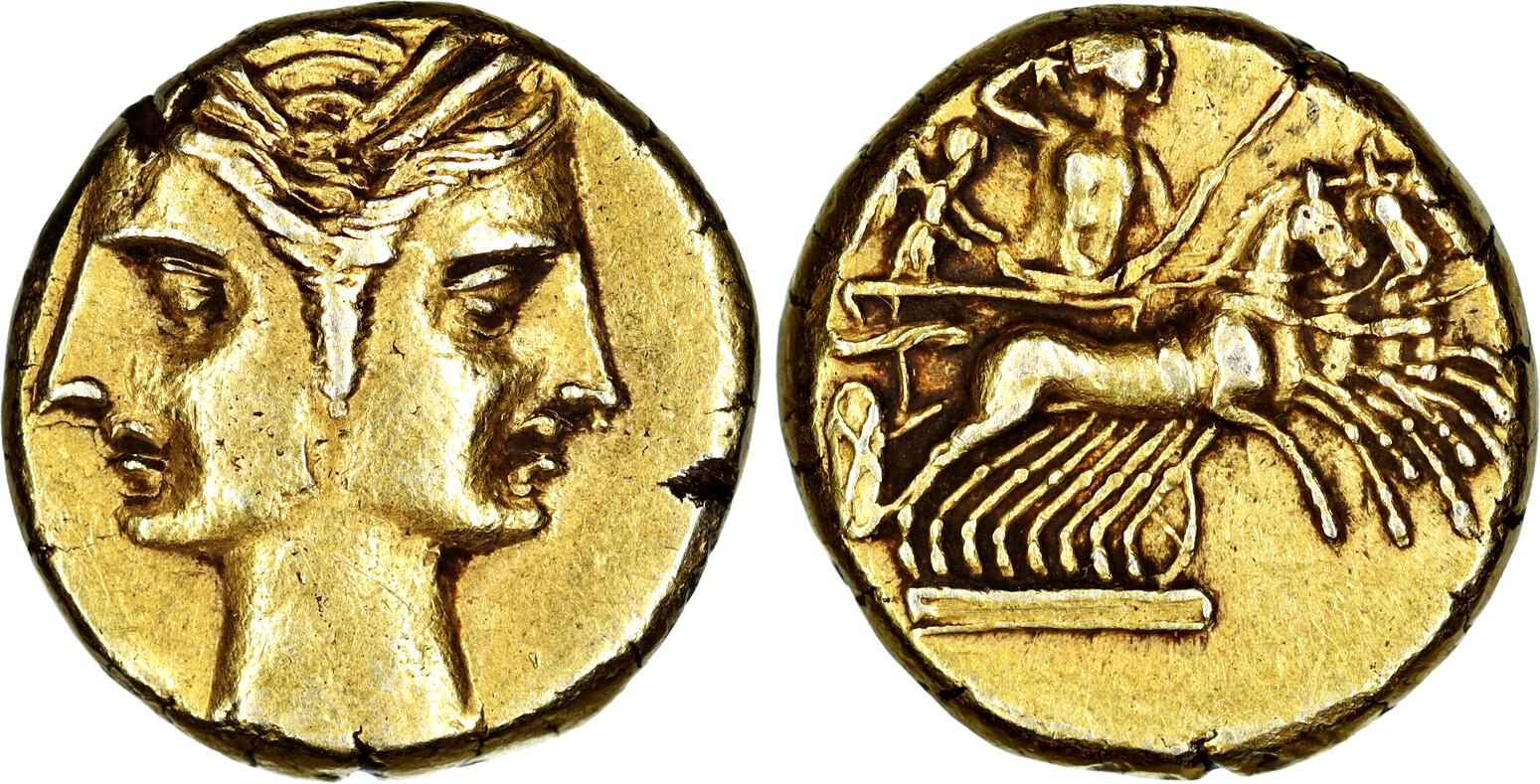 CARTHAGINIAN. Punic-Brutii, under Hannibal, 3/8 Shekel, 216-211 BC - Image 2